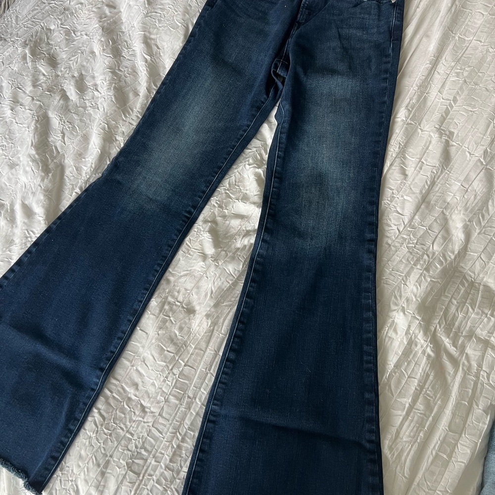 Express Dark Blue Flare Jeans